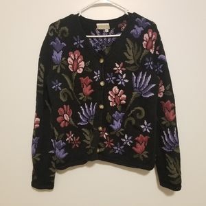 Coldwater Creek floral cardigan sweater si…